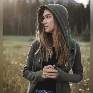 Tentree Waffle Medium Green Cardigan